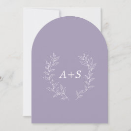Minimale Blad | Gebogen Monogram Trouwuitnodiging Kaart