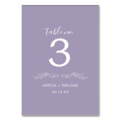 Minimale Blad Monogram Huwelijk Tafel Nummerkaart Kaart (Voorkant)