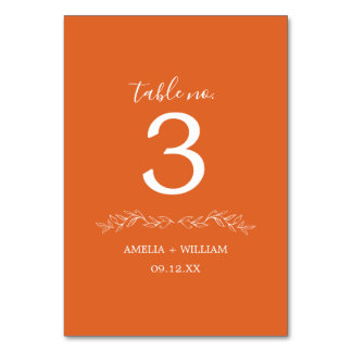 Minimale Blad Monogram Trouw Tafel Nummerkaart Kaart
