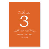 Minimale Blad Monogram Trouw Tafel Nummerkaart Kaart (Voorkant)