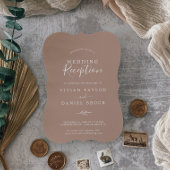 Minimale Blad | Neutrale Trouwreceptie Kaart