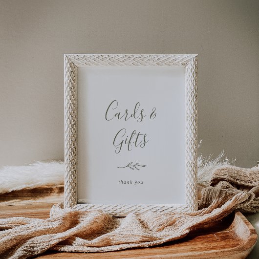 Minimale blad | Olijfgroene Kaarten en Cadeaus Pos Poster