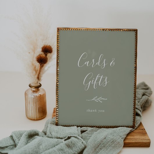 Minimale blad | Salie groene kaarten en cadeaus po Poster