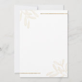 Minimale bladeren en glitteruitnodiging kaart (Achterkant)