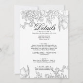 Minimale bladkalligrafie Alles in één bruiloft Kaart (Achterkant)