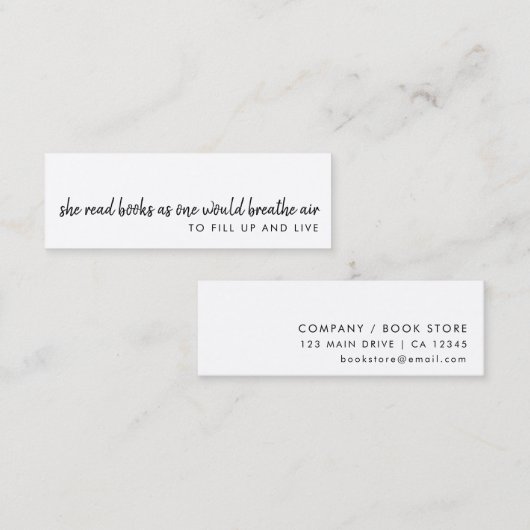 Minimale Bladwijzer Moderne speciale minikaart Mini Visitekaartje (Voorkant / Achterkant)