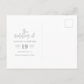 Minimale bladzijden + scripttekst, sla de datum op aankondigingskaart (Achterkant)