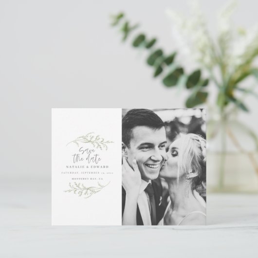 Minimale bladzijden + scripttekst, sla de datum op aankondigingskaart (Staand voorkant)