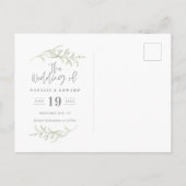 Minimale bladzijden + scripttekst, sla de datum op aankondigingskaart (Achterkant)