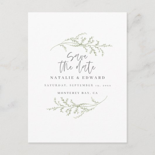 Minimale bladzijden + scripttekst, sla de datum op aankondigingskaart (Voorkant)