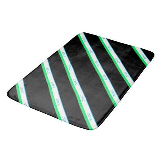 Minimale Blauw Groen Zwart Grote Streep Japan teks Badmat (Gekanteld)