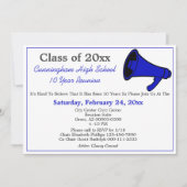 Minimale Blauw Witte Hoogste Schoolse Reunion Kaart (Voorkant)