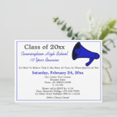 Minimale Blauw Witte Hoogste Schoolse Reunion Kaart (Staand voorkant)