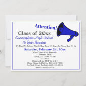 Minimale Blauw Witte Hoogste Schoolse Reunion Kaart (Voorkant)