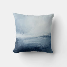 Minimale blauw-witte kust Abstract Kussen