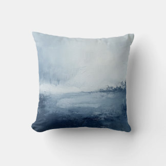 Minimale blauw-witte kust Abstract Kussen