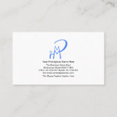 Minimale blauwachtige Buttonnen P I Visitekaartje (Achterkant)