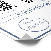 Minimale blauwe 2 QR codes zakelijke scan te betal Poster (Hoek)