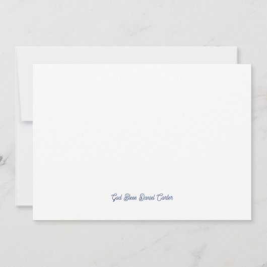 Minimale blauwe baptisme uitnodiging (Achterkant)