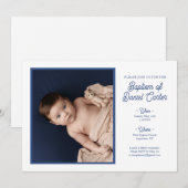 Minimale blauwe baptisme uitnodiging (Voorkant / Achterkant)