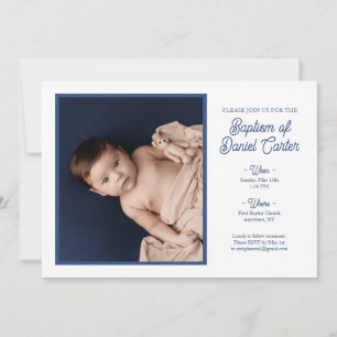 Minimale blauwe baptisme uitnodiging