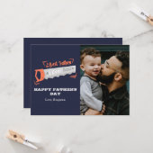 Minimale blauwe beste vader - foto van Vaderdag Kaart (Voorkant / Achterkant in situ)