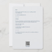 Minimale blauwe blad omlijning all-inclusive bruil kaart (Achterkant)