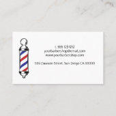 Minimale blauwe blauwe Barber Shop Hair Bard Visitekaartje (Achterkant)