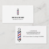 Minimale blauwe blauwe Barber Shop Hair Bard Visitekaartje (Voorkant / Achterkant)