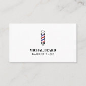 Minimale blauwe blauwe Barber Shop Hair Bard Visitekaartje (Voorkant)
