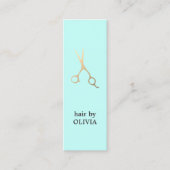 Minimale blauwe blauwfaux Gold-schaarste Mini Visitekaartje (Voorkant)