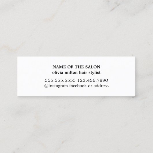 Minimale blauwe blauwfaux Gold-schaarste Mini Visitekaartje (Achterkant)