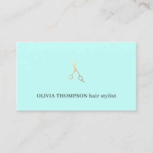 Minimale blauwe blauwfaux Gold-schaarste Visitekaartje (Voorkant)