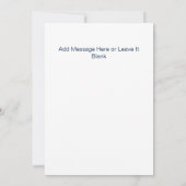 Minimale Blauwe Bloemen met Bruiloft Paar Kaart (Achterkant)