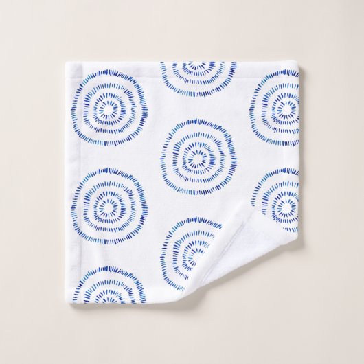 Minimale blauwe Cirkel Boho Bath-handdoekset Bad Handdoek (Wasdoekje)