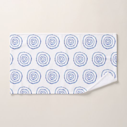 Minimale blauwe Cirkel Boho Bath-handdoekset Bad Handdoek (Handdoek)