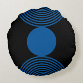 Minimale blauwe cirkel rond patroon rond kussen
