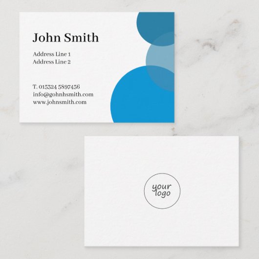 Minimale Blauwe cirkels Visitekaartje (Voorkant / Achterkant)