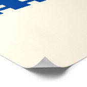 Minimale Blauwe Cottage Poster (Hoek)