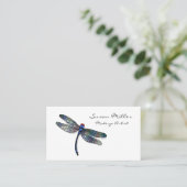 Minimale blauwe Dragonfly-Benoemingskaart Afsprakenkaartje (Staand voorkant)