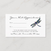Minimale blauwe Dragonfly-Benoemingskaart Afsprakenkaartje (Achterkant)