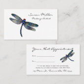 Minimale blauwe Dragonfly-Benoemingskaart Afsprakenkaartje (Voorkant / Achterkant)