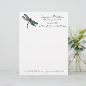 Minimale blauwe dragonvlieg briefhoofd (Staand voorkant)