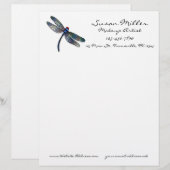 Minimale blauwe dragonvlieg briefhoofd (Voorkant / Achterkant)