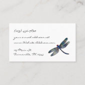 Minimale blauwe dragonvlieg visitekaartje (Achterkant)