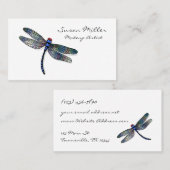 Minimale blauwe dragonvlieg visitekaartje (Voorkant / Achterkant)