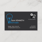 Minimale blauwe elektrische lamp visitekaartje (Voorkant)