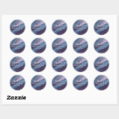 Minimale blauwe en Paarse bruiloft Dank u Ronde Sticker (Vel)