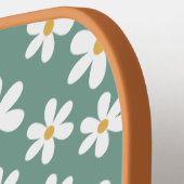 Minimale Blauwe en Witte Daisies Gepersonaliseerde Pickleball Paddle (Links Detail)