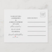 Minimale blauwe foto en hartslag opslaan Datum en Aankondigingskaart (Achterkant)